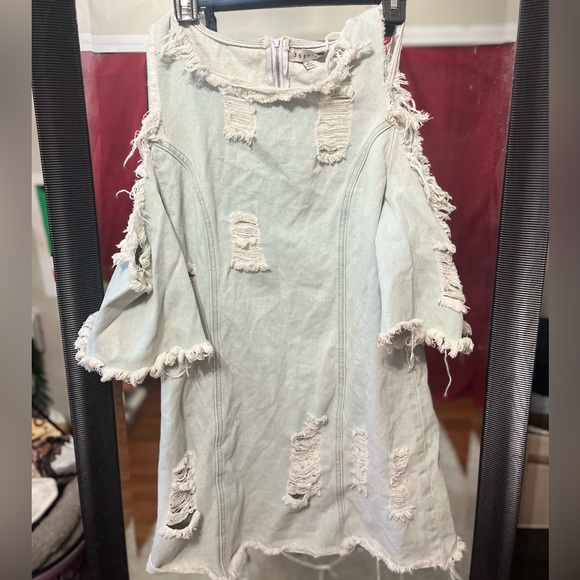 Denim Dress w/ holes - Picture 2 of 3